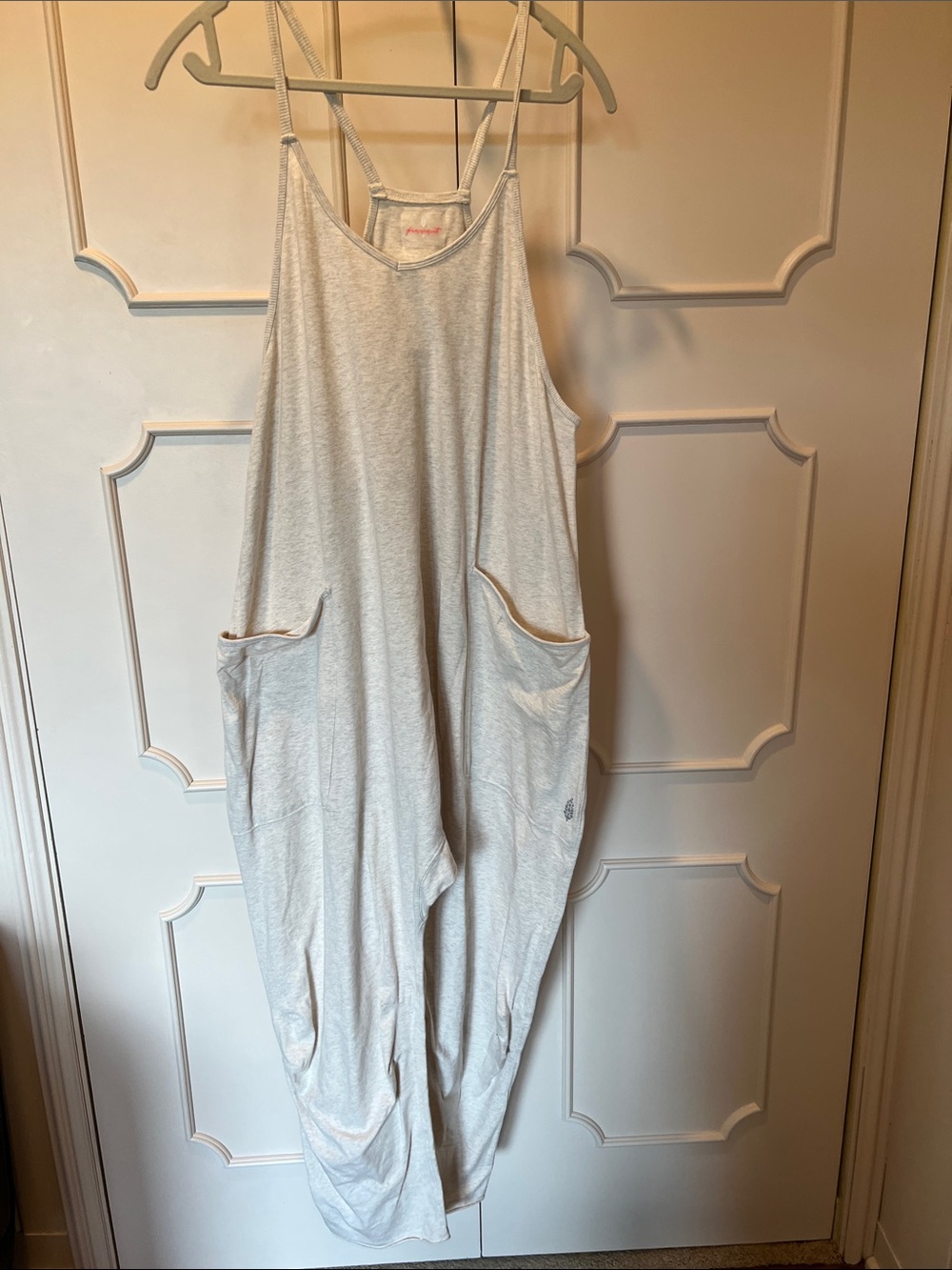 NWOT Free People Light Gray Sleeveless Jumpsuit with Pockets